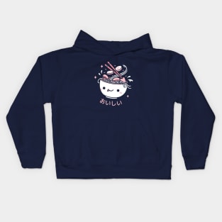 Cute Ramen Spilling Toppings Oishii Kids Hoodie